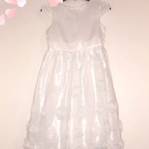 Little Girls White flower Dress